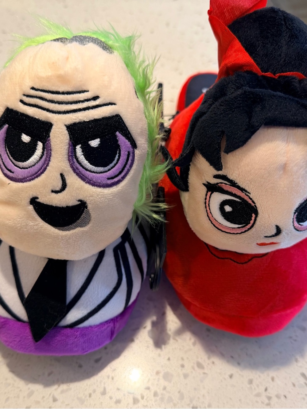 Womenās Plush Character Slippers - Purple & Red